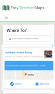 How easydirectionmaps.com looks like on a mobile device such as an iPhone.