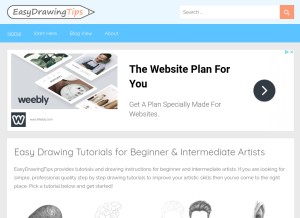 How easydrawingtips.com looks like on a tablet such as an iPad.