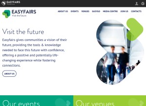 How easyfairs.com looks like on a tablet such as an iPad.