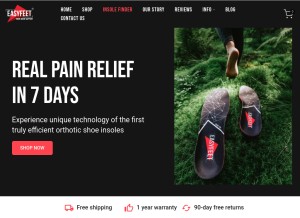How easyfeet.store looks like on a tablet such as an iPad.