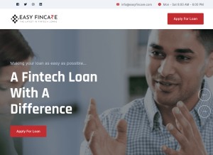 How easyfincare.com looks like on a tablet such as an iPad.