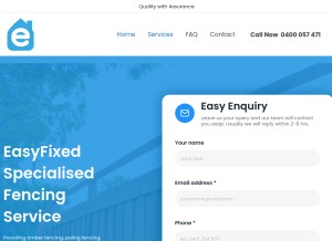 How easyfixed.com.au looks like on a tablet such as an iPad.