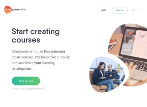 How easygenerator.com looks like on a tablet such as an iPad.