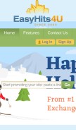 How easyhits4u.com looks like on a mobile device such as an iPhone.