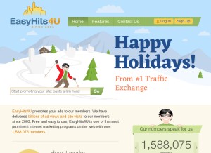 How easyhits4u.com looks like on a tablet such as an iPad.