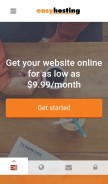 How easyhosting.com looks like on a mobile device such as an iPhone.