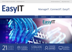 How easyit.com looks like on a tablet such as an iPad.