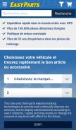 How easyparts.fr looks like on a mobile device such as an iPhone.
