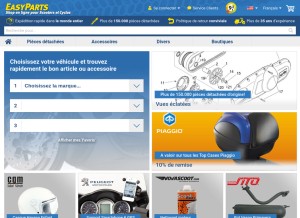 How easyparts.fr looks like on a tablet such as an iPad.