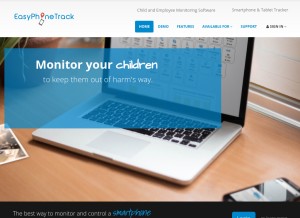 How easyphonetrack.com looks like on a tablet such as an iPad.