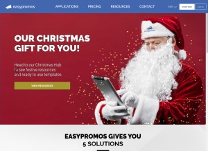 How easypromosapp.com looks like on a tablet such as an iPad.