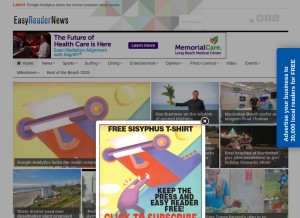 How easyreadernews.com looks like on a tablet such as an iPad.