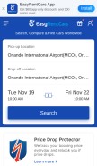How easyrentcars.com looks like on a mobile device such as an iPhone.