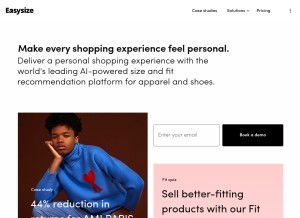 How easysize.me looks like on a tablet such as an iPad.