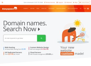 How easyspace.com looks like on a tablet such as an iPad.