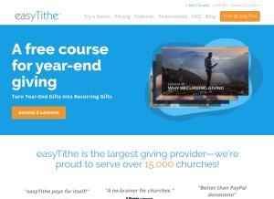 How easytithe.com looks like on a tablet such as an iPad.