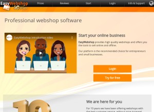 How easywebshop.com looks like on a tablet such as an iPad.