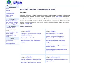 How easywebtutorials.com looks like on a tablet such as an iPad.