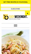 How easyweeknight.com looks like on a mobile device such as an iPhone.