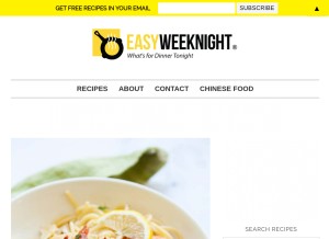 How easyweeknight.com looks like on a tablet such as an iPad.