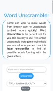 How easywordunscrambler.com looks like on a mobile device such as an iPhone.