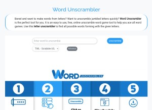 How easywordunscrambler.com looks like on a tablet such as an iPad.