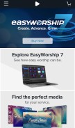How easyworship.com looks like on a mobile device such as an iPhone.