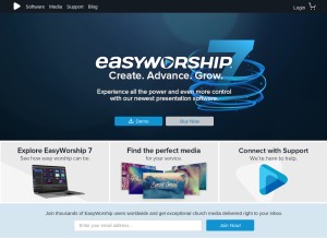 How easyworship.com looks like on a tablet such as an iPad.