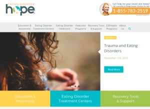 How eatingdisorderhope.com looks like on a tablet such as an iPad.