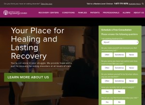 How eatingrecoverycenter.com looks like on a tablet such as an iPad.