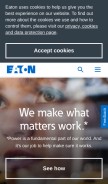 How eaton.com looks like on a mobile device such as an iPhone.