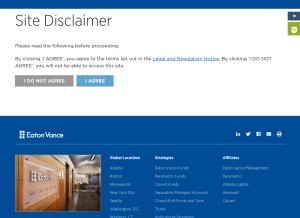 How eatonvance.com looks like on a tablet such as an iPad.