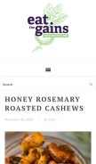 How eatthegains.com looks like on a mobile device such as an iPhone.