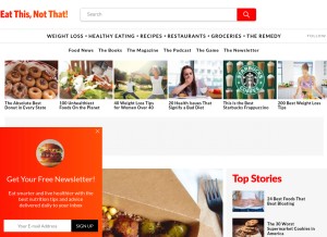 How eatthis.com looks like on a tablet such as an iPad.