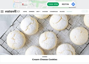 How eatwell101.com looks like on a tablet such as an iPad.