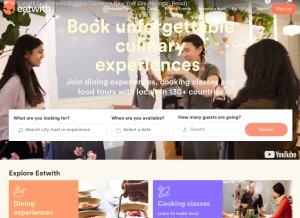 How eatwith.com looks like on a tablet such as an iPad.