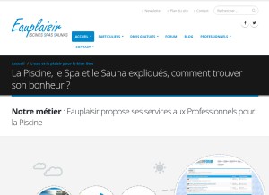 How eauplaisir.com looks like on a tablet such as an iPad.