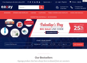 How eazay.com looks like on a tablet such as an iPad.