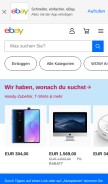 How ebay.de looks like on a mobile device such as an iPhone.