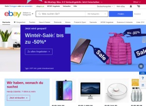 How ebay.de looks like on a tablet such as an iPad.
