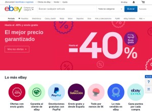 How ebay.es looks like on a tablet such as an iPad.