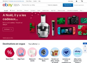 How ebay.fr looks like on a tablet such as an iPad.