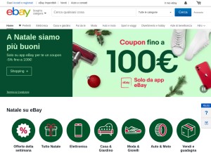 How ebay.it looks like on a tablet such as an iPad.