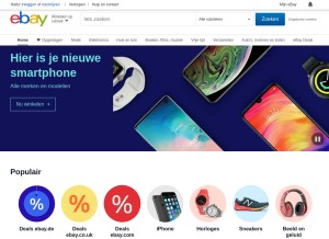 How ebay.nl looks like on a tablet such as an iPad.