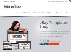 How ebaytemplatesshop.com looks like on a tablet such as an iPad.