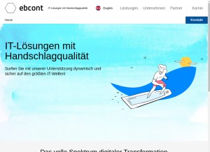 How ebcont.com looks like on a tablet such as an iPad.