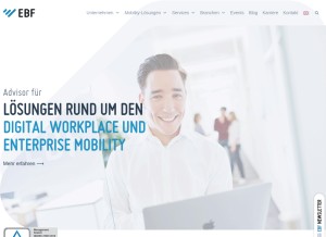 How ebf.de looks like on a tablet such as an iPad.