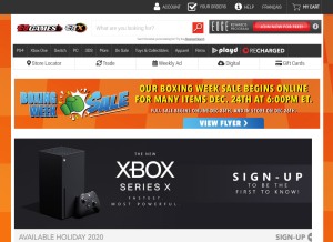 How ebgames.ca looks like on a tablet such as an iPad.