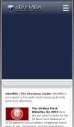 How ebizmba.com looks like on a mobile device such as an iPhone.