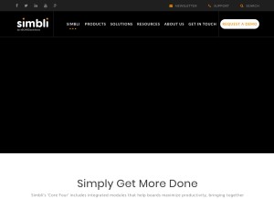 How eboardsolutions.com looks like on a tablet such as an iPad.